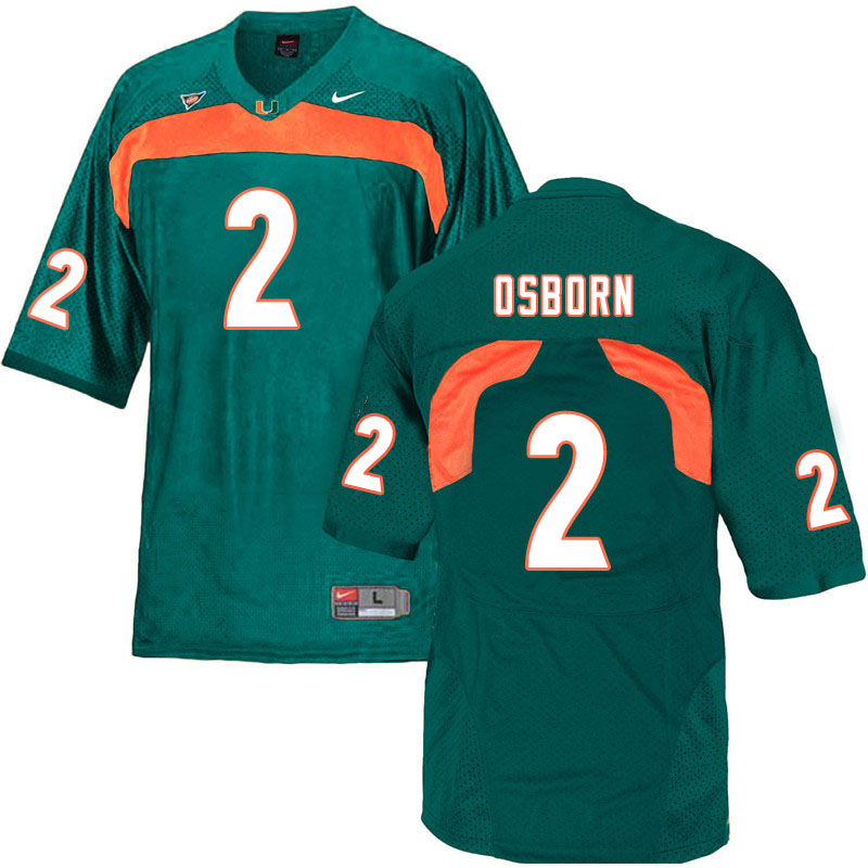 Nike Miami Hurricanes #2 K.J. Osborn College Football Jerseys Sale-Green - Click Image to Close